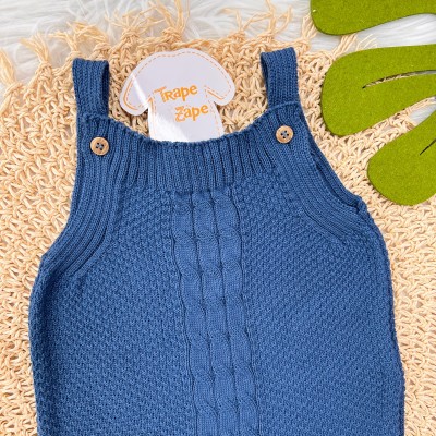 Jardineira de Linha Pipoca - Jeans